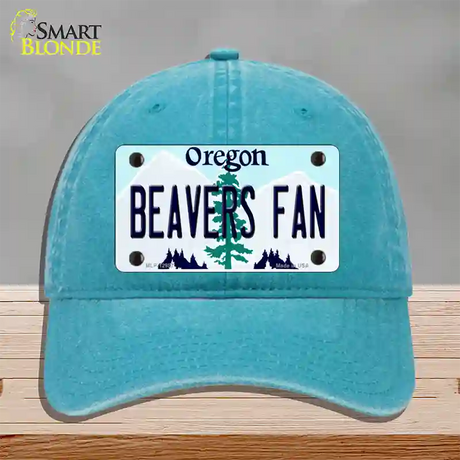 Beavers Fan Novelty License Plate Hat Unconstructed Cotton / Lake Blue