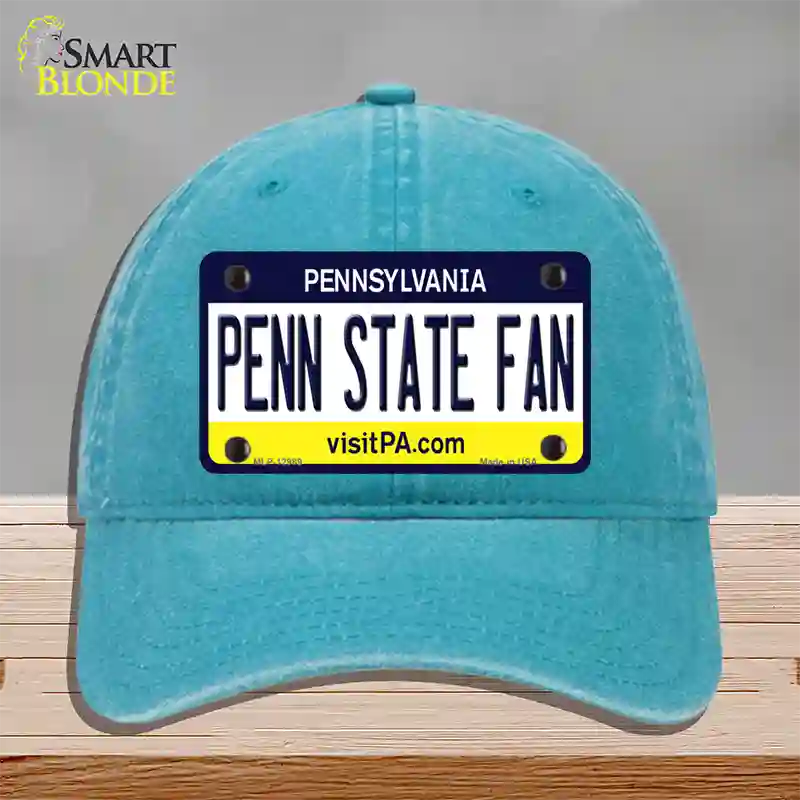 Penn State Fan Novelty License Plate Hat Unconstructed Cotton / Lake Blue