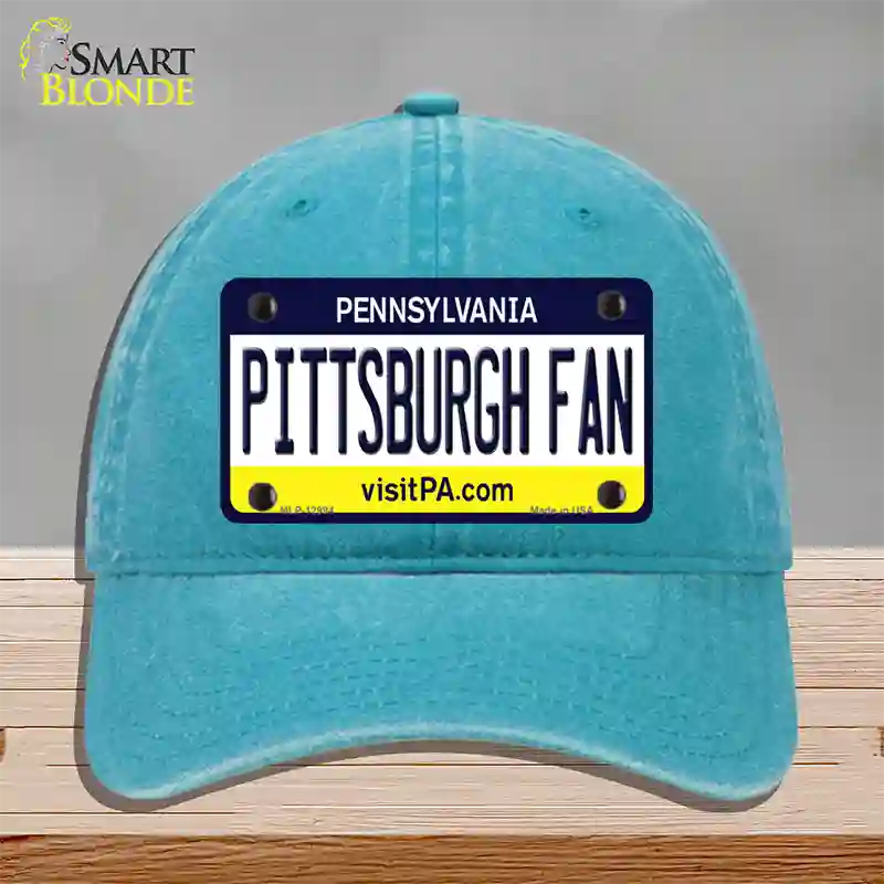 Pittsburgh Fan Novelty License Plate Hat Unconstructed Cotton / Lake Blue