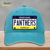 Panthers Novelty License Plate Hat Unconstructed Cotton / Lake Blue