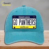 Go Panthers Novelty License Plate Hat Unconstructed Cotton / Lake Blue