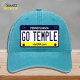 Go Temple Novelty License Plate Hat Unconstructed Cotton / Lake Blue