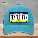 Temple Fan Novelty License Plate Hat Unconstructed Cotton / Lake Blue