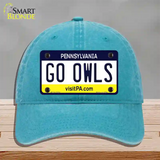 Go Owls Novelty License Plate Hat Unconstructed Cotton / Lake Blue