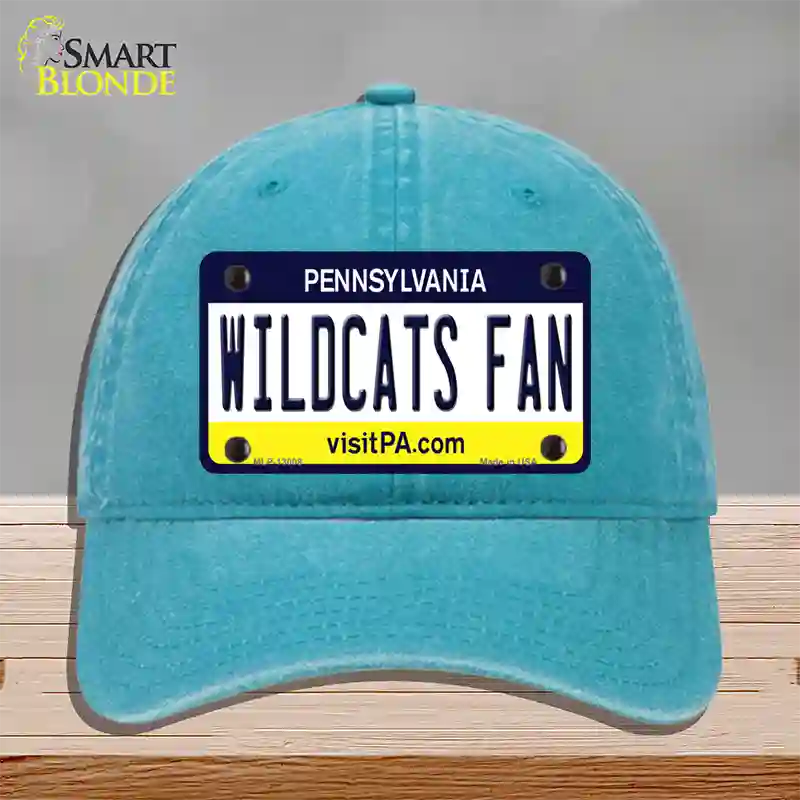 Wildcats Fan Pennsylvania Novelty License Plate Hat Unconstructed Cotton / Lake Blue