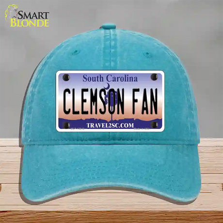 Clemson Fan Novelty License Plate Hat Unconstructed Cotton / Lake Blue