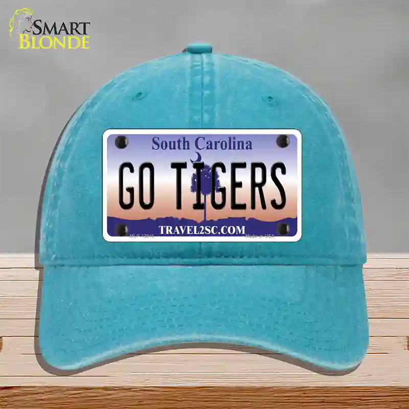 South Carolina Go Tigers Novelty License Plate Hat Unconstructed Cotton / Lake Blue