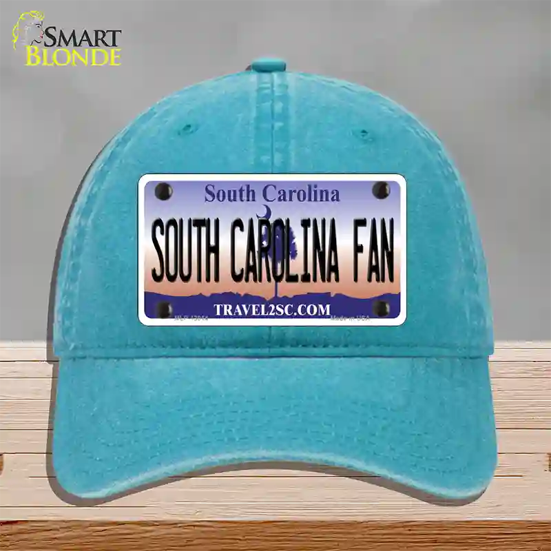 South Carolina Fan Novelty License Plate Hat Unconstructed Cotton / Lake Blue