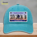 South Carolina Fan Novelty License Plate Hat Unconstructed Cotton / Lake Blue