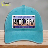 Gamecocks Fan Novelty License Plate Hat Unconstructed Cotton / Lake Blue