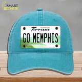 Go Memphis Novelty License Plate Hat Unconstructed Cotton / Lake Blue