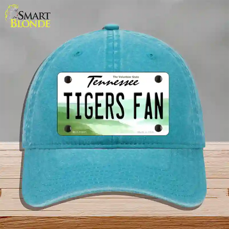 Tennessee Plate Tigers Fan Novelty License Plate Hat Unconstructed Cotton / Lake Blue