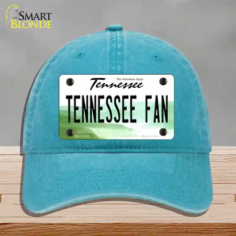 Tennessee Fan Novelty License Plate Hat Unconstructed Cotton / Lake Blue