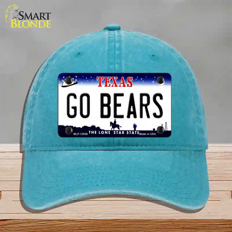 Go Bears Novelty License Plate Hat Unconstructed Cotton / Lake Blue