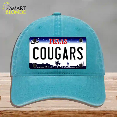 Cougars Novelty License Plate Hat Unconstructed Cotton / Lake Blue