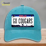 Go Cougars Novelty License Plate Hat Unconstructed Cotton / Lake Blue