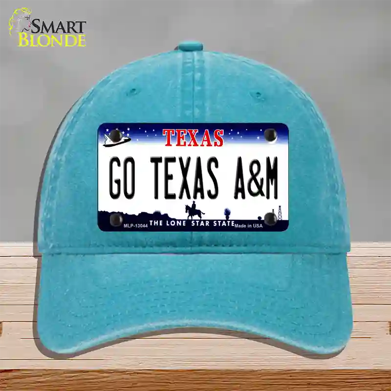 Go Texas A&M Novelty License Plate Hat Unconstructed Cotton / Lake Blue