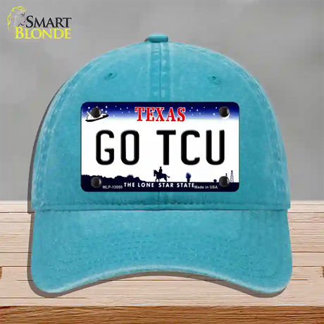 Go TCU Novelty License Plate Hat Unconstructed Cotton / Lake Blue