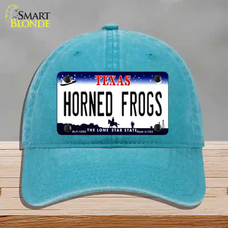 Horned Frogs Novelty License Plate Hat Unconstructed Cotton / Lake Blue