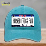 Horned Frogs Fan Novelty License Plate Hat Unconstructed Cotton / Lake Blue