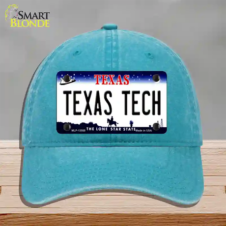 Texas Tech Novelty License Plate Hat Unconstructed Cotton / Lake Blue