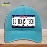 Go Texas Tech Novelty License Plate Hat Unconstructed Cotton / Lake Blue