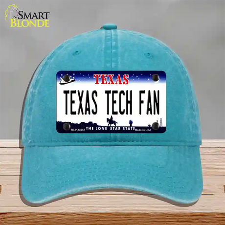 Texas Tech Fan Novelty License Plate Hat Unconstructed Cotton / Lake Blue