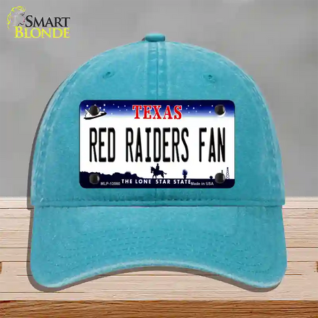 Red Raiders Fan Novelty License Plate Hat Unconstructed Cotton / Lake Blue