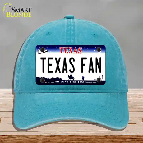 Texas Fan Novelty License Plate Hat Unconstructed Cotton / Lake Blue