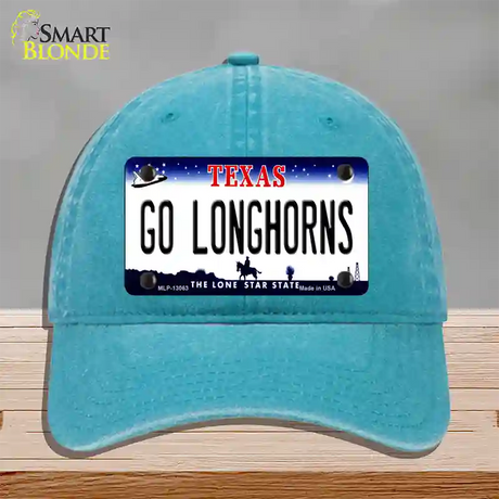 Go Longhorns Novelty License Plate Hat Unconstructed Cotton / Lake Blue