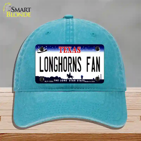 Longhorns Fan Novelty License Plate Hat Unconstructed Cotton / Lake Blue