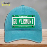 Go Vermont Novelty License Plate Hat Unconstructed Cotton / Lake Blue