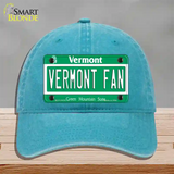 Vermont Fan Novelty License Plate Hat Unconstructed Cotton / Lake Blue