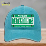 Catamounts Novelty License Plate Hat Unconstructed Cotton / Lake Blue