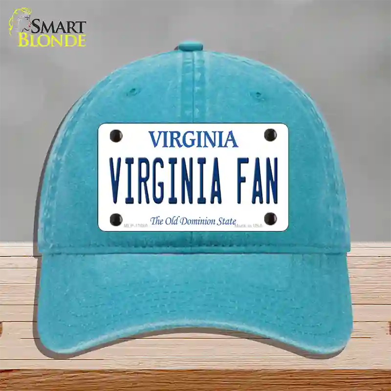 Virginia Fan Novelty License Plate Hat Unconstructed Cotton / Lake Blue