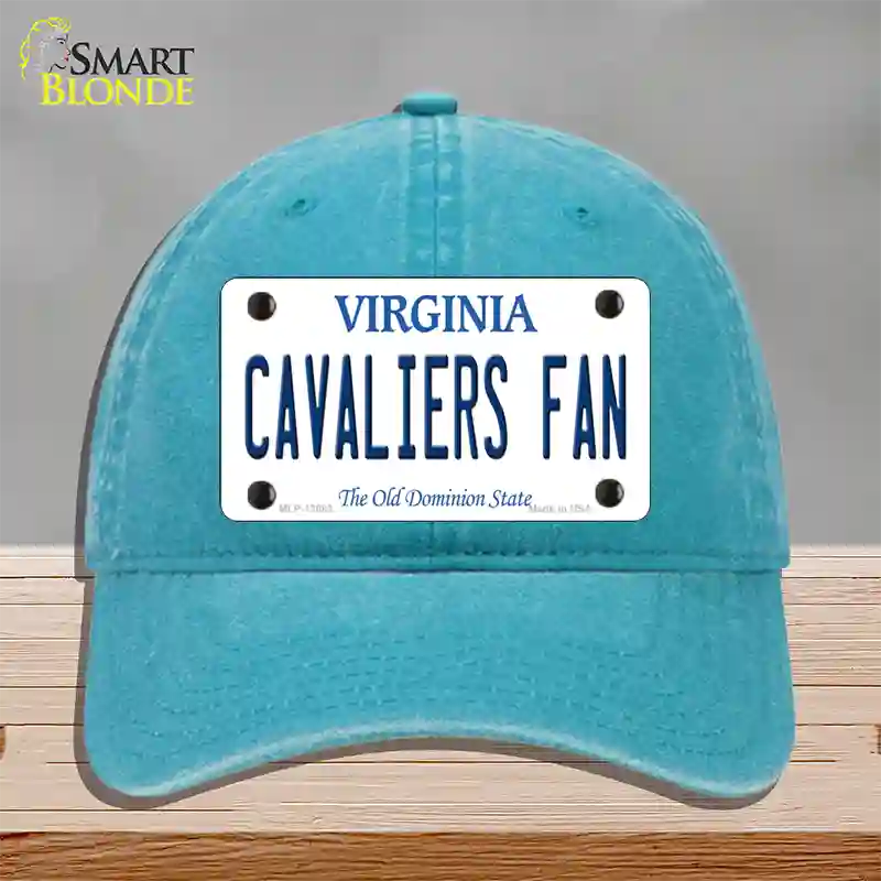 Cavaliers Fan Novelty License Plate Hat Unconstructed Cotton / Lake Blue