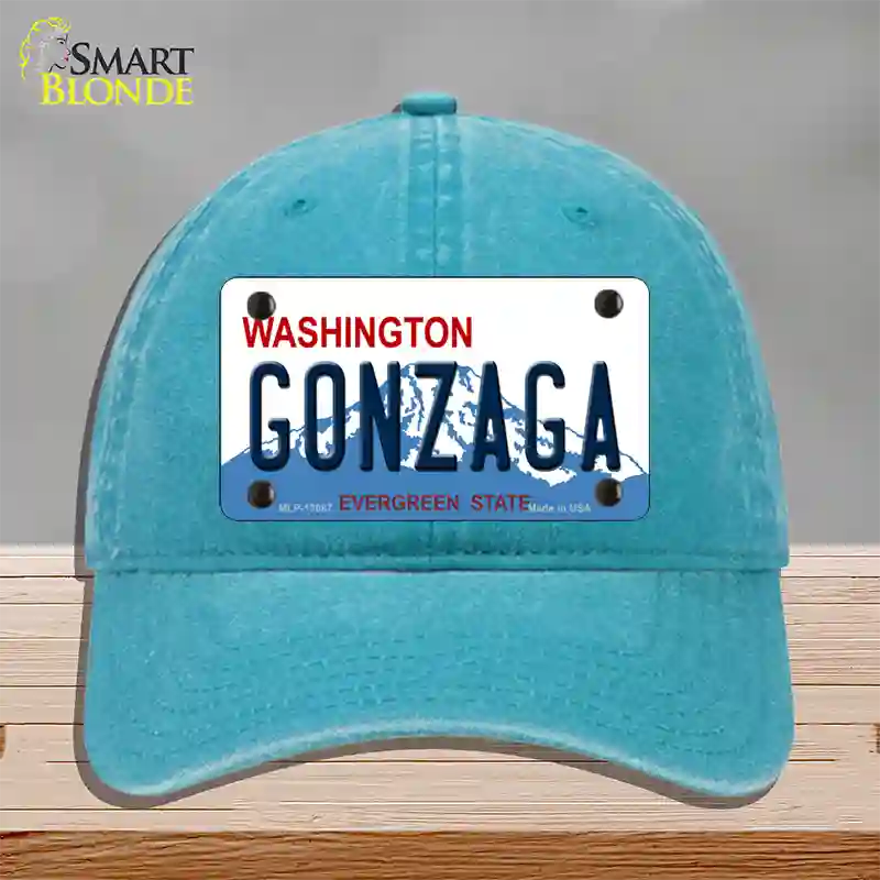 Gonzaga Novelty License Plate Hat Unconstructed Cotton / Lake Blue