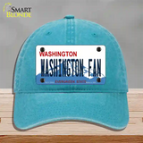 Washington Fan Novelty License Plate Hat Unconstructed Cotton / Lake Blue