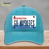 Go Huskies Novelty License Plate Hat Unconstructed Cotton / Lake Blue