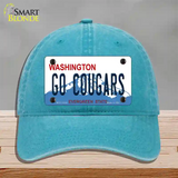 Go Cougars Washington Novelty License Plate Hat Unconstructed Cotton / Lake Blue