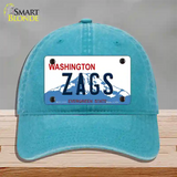 Zags Novelty License Plate Hat Unconstructed Cotton / Lake Blue