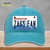 Zags Fan Novelty License Plate Hat Unconstructed Cotton / Lake Blue