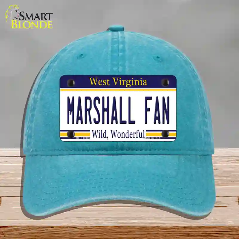 Marshall Fan Novelty License Plate Hat Unconstructed Cotton / Lake Blue