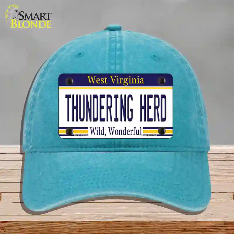 Thundering Herd Novelty License Plate Hat Unconstructed Cotton / Lake Blue