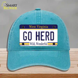 Go Herd Novelty License Plate Hat Unconstructed Cotton / Lake Blue