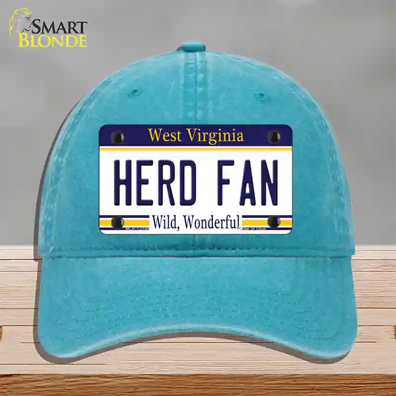 Herd Fan Novelty License Plate Hat Unconstructed Cotton / Lake Blue