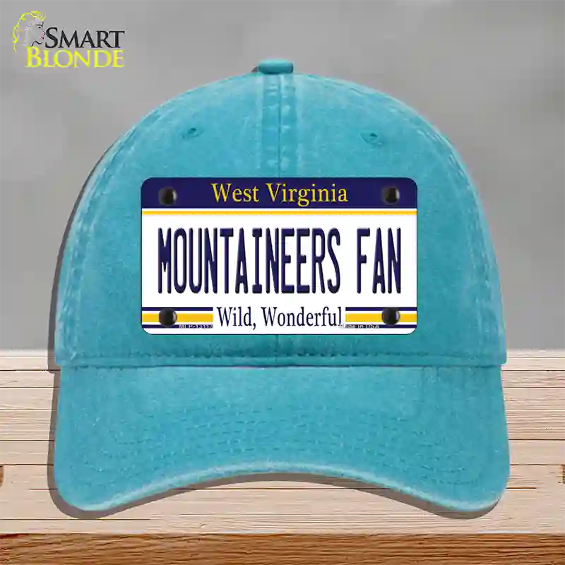 Mountaineers Fan Novelty License Plate Hat Unconstructed Cotton / Lake Blue