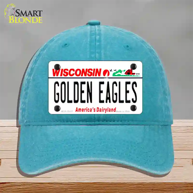 Golden Eagles Novelty License Plate Hat Unconstructed Cotton / Lake Blue