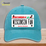 Wisconsin Fan Novelty License Plate Hat Unconstructed Cotton / Lake Blue