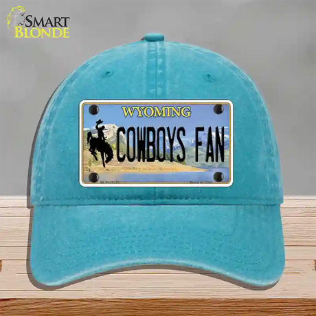 Cowboys Fan Wyoming Novelty License Plate Hat Unconstructed Cotton / Lake Blue